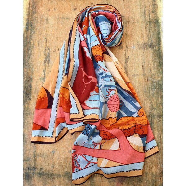 Inoui Editions medvilnės skara JARDIN CORAL